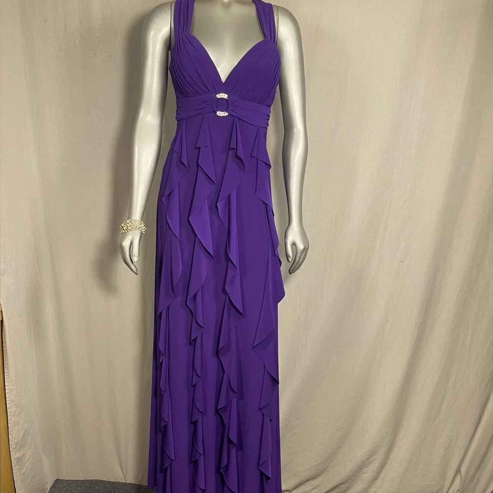 Betsy & Adam Vibrant Purple Chiffon Formal Dress size 8